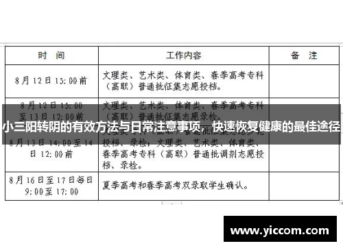 小三阳转阴的有效方法与日常注意事项，快速恢复健康的最佳途径
